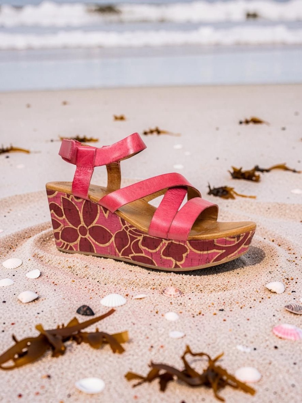 Naya Nalani Cork Leather Wedge Platform Sandals NWOB Boho Cottagecore Hippie
